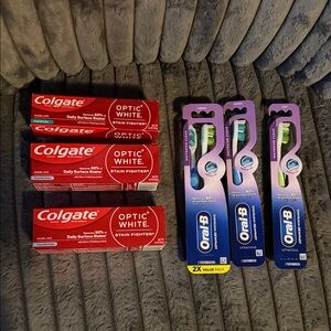 BRAND NEW Colgate Toothpaste and Oral-B Toothbrush Set
